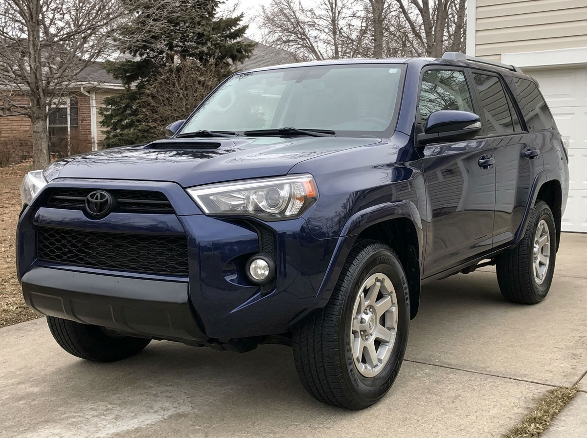 The same SUV glossy and clean after washing and polishing